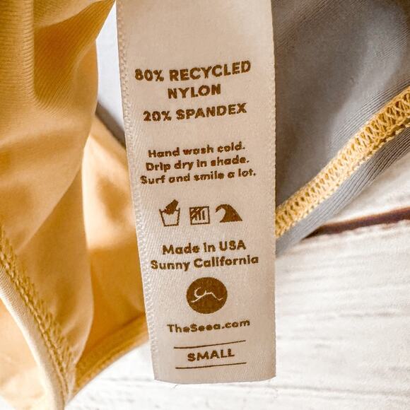 NEW Free People Seea Vega Lotus Gray and Yellow Bikini Top, NWT, Small, MSRP $75 - Picture 13 of 14